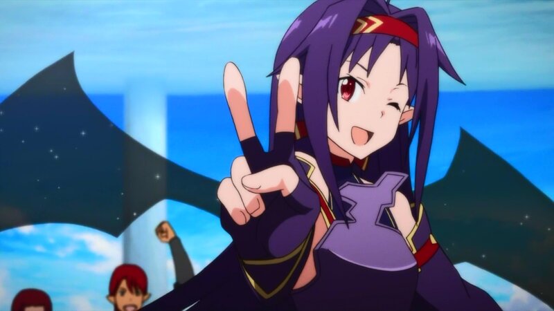 Purple-haired Anime Girl — Purple, Cheerful, Afternoon