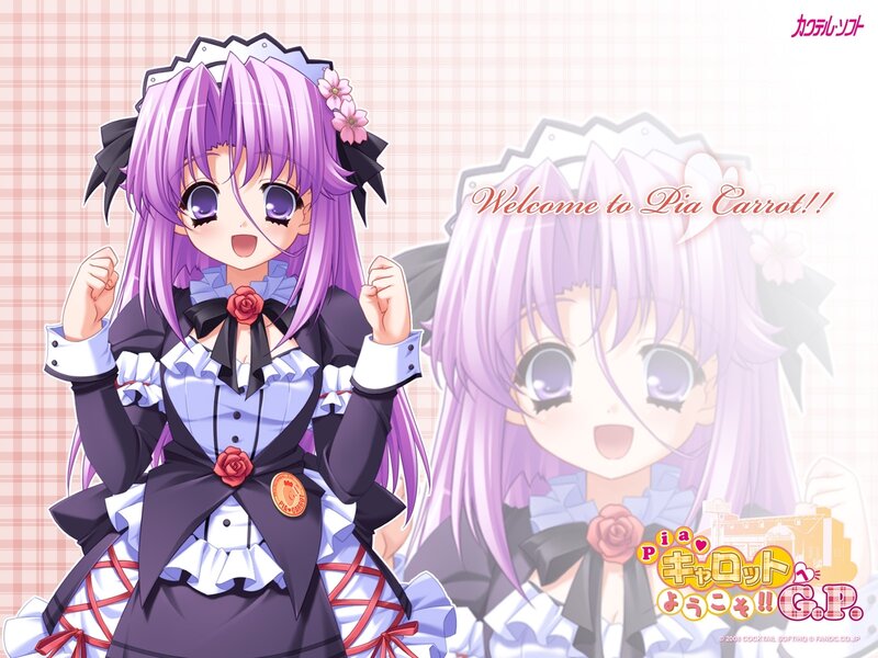 Purple-haired Anime Girl — Purple, Cheerful, Rose