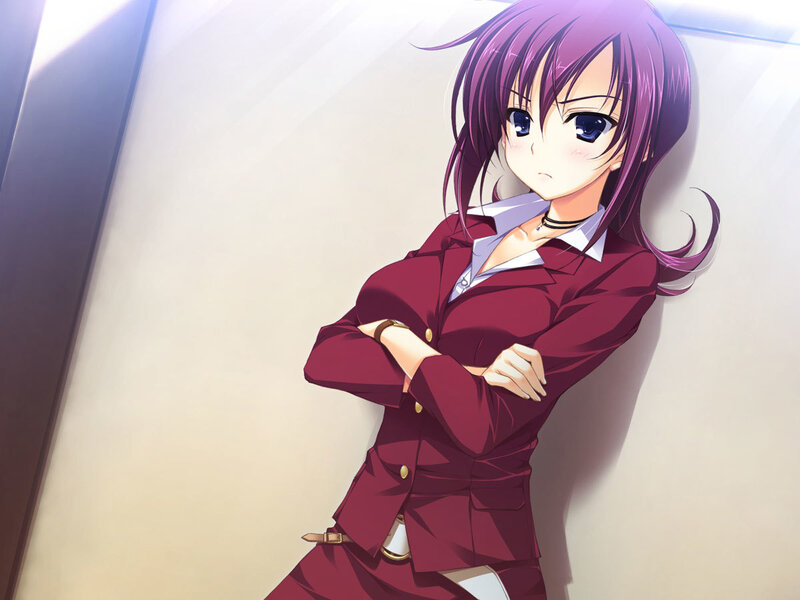 Purple-haired Anime Girl — Purple, Confident