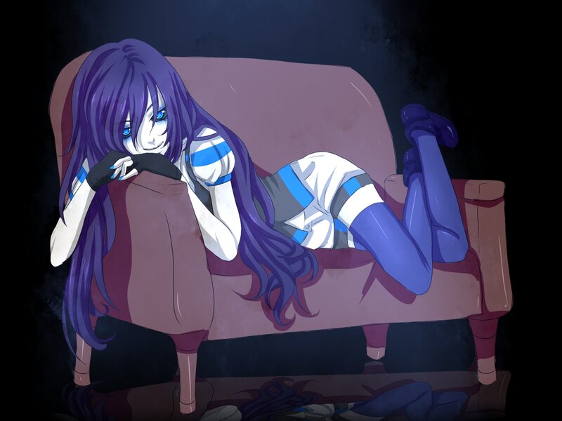 Purple-haired Anime Girl — Purple, Dark
