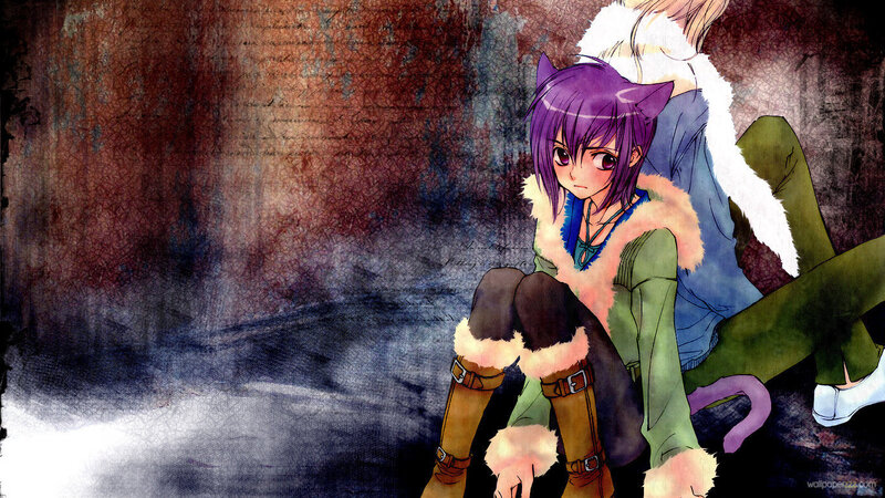 Purple-haired Anime Girl — Purple, Dramatic, Cat Ears
