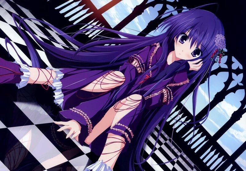 Purple-haired Anime Girl — Purple, Dramatic, Long Hair