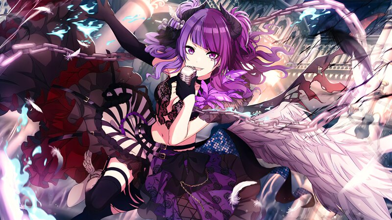 Purple-haired Anime Girl — Purple, Dramatic, Microphone