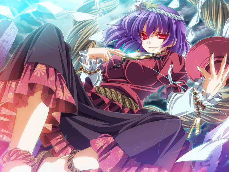 Purple-haired Anime Girl — Purple, Dramatic, Red Eyes