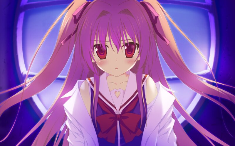 Purple-haired Anime Girl — Purple, Dramatic, School Uniform