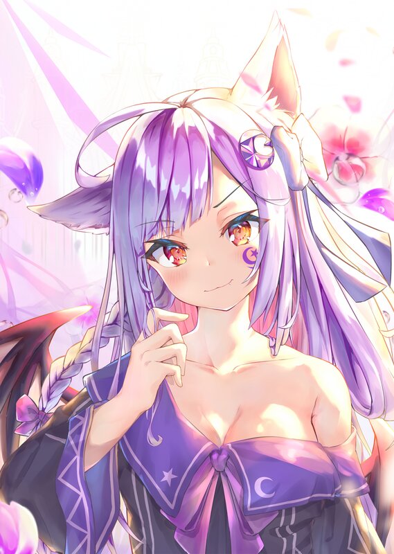 Purple-haired Anime Girl — Purple, Dreamy, Cat Ears