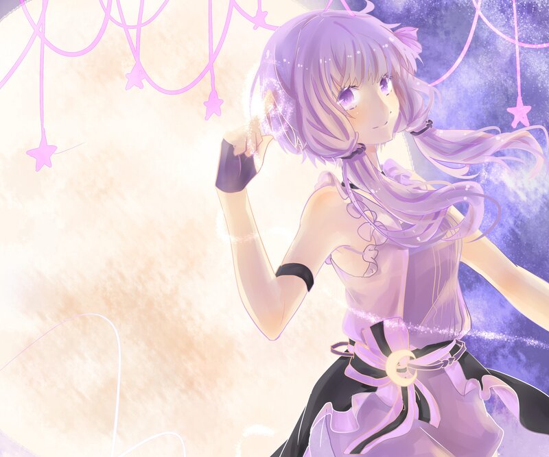 Purple-haired Anime Girl — Purple, Dreamy, Night