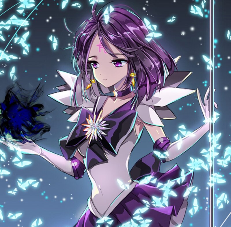 Purple-haired Anime Girl — Purple, Magical, Night, Butterflies
