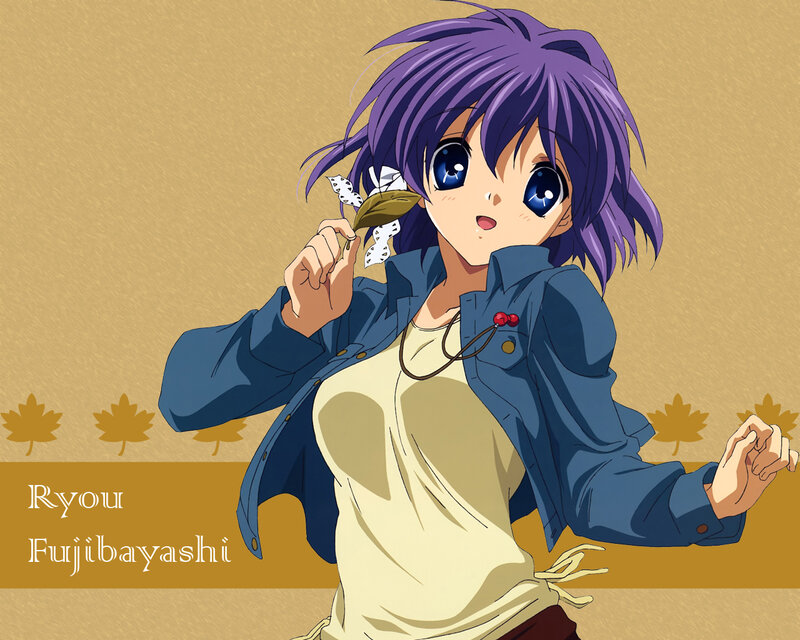 Purple-haired Anime Girl — Purple, Playful, Autumn