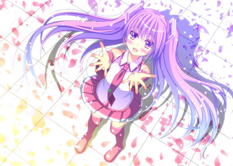 Purple-haired Anime Girl — Purple, Playful, Spring