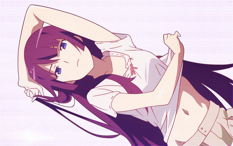 Purple-haired Anime Girl — Purple, Relaxed, Shirt