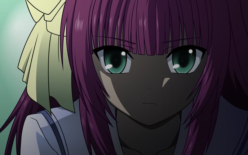Purple-haired Anime Girl — Purple, Serious