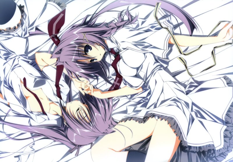 Purple-haired Anime Girl — White, Calm
