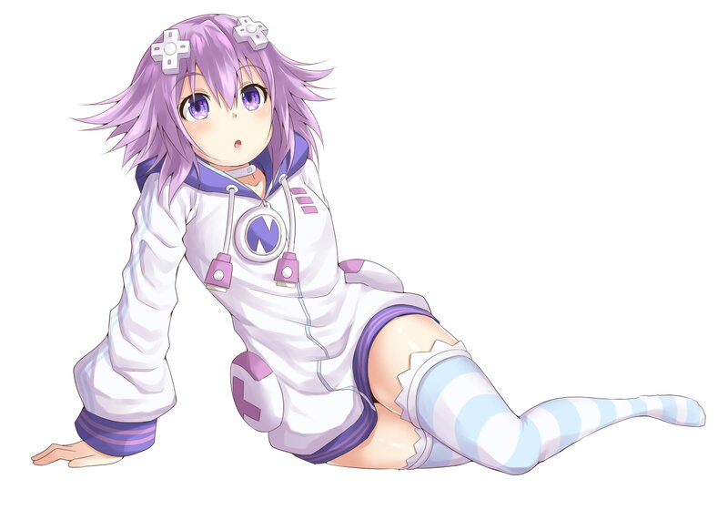 Purple-haired Anime Girl — White
