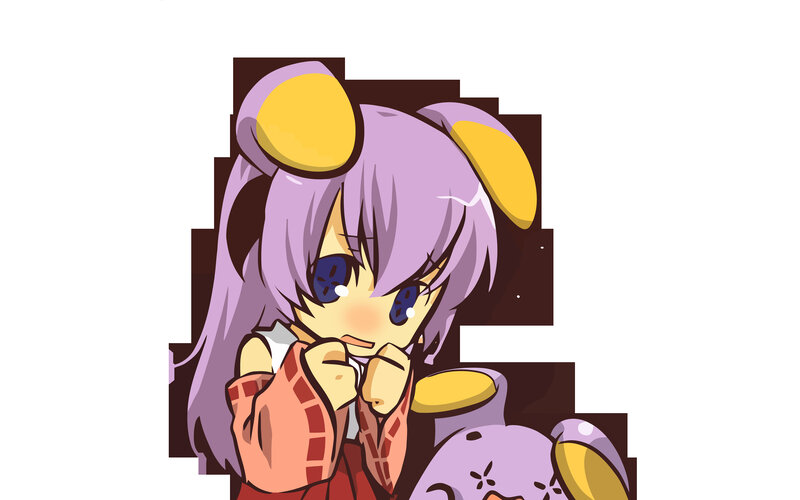 purple-haired anime girl with bunny ears