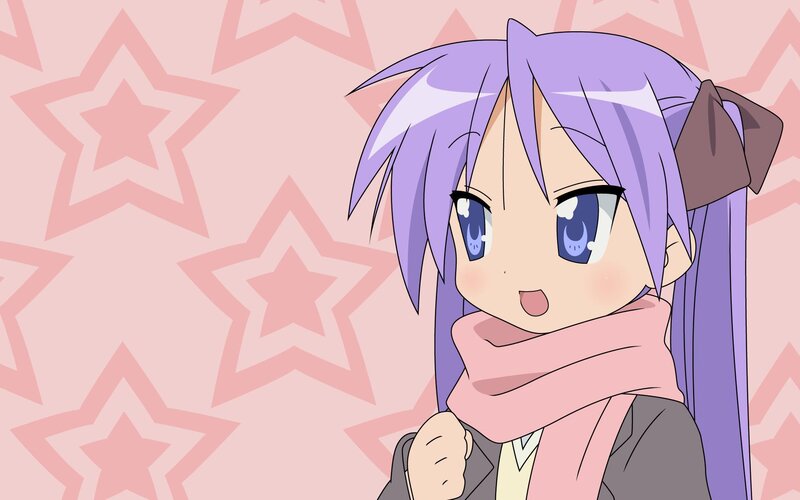 purple-haired anime girl with scarf