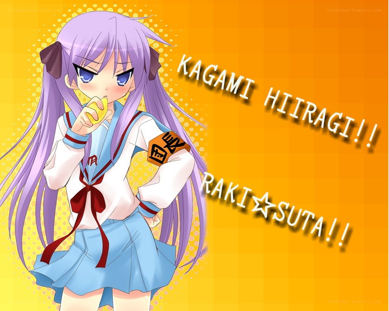 Purple-haired anime girl with snack
