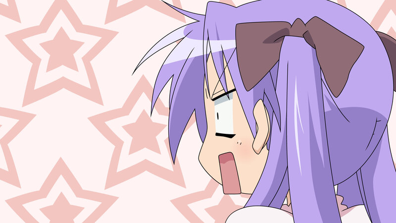 purple-haired anime girl with star background