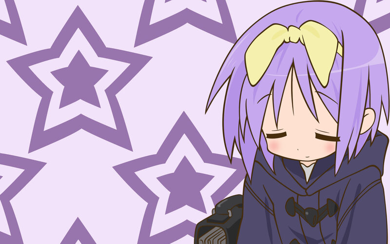 purple-haired anime girl with stars