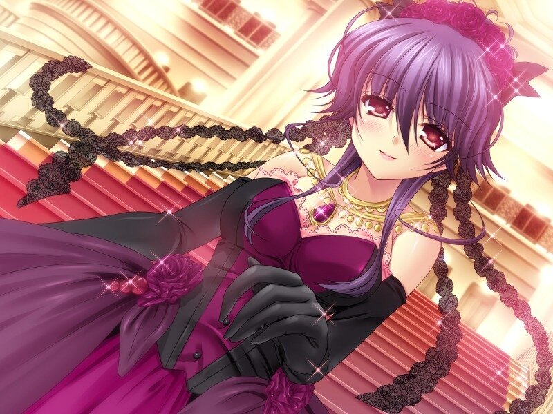Purple-haired Anime Woman — Purple, Dramatic