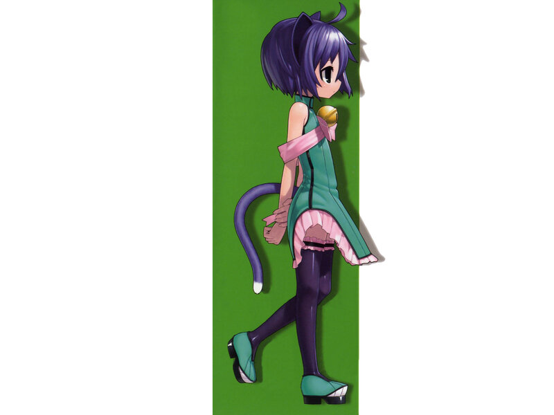 Purple-haired Cat Girl — Green