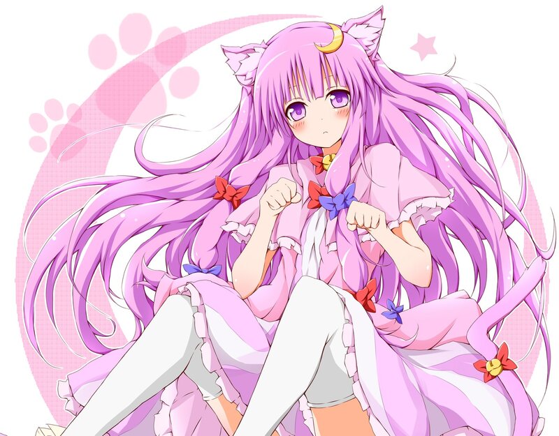 Purple-haired Cat Girl — Pink