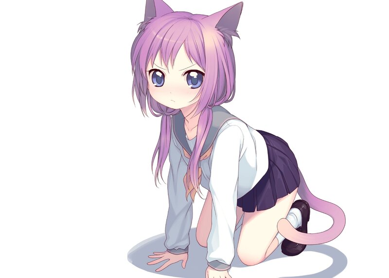 Purple-haired Cat Girl — Purple