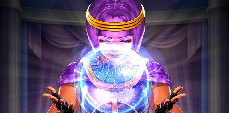 Purple-haired Character Casting Spell — Purple