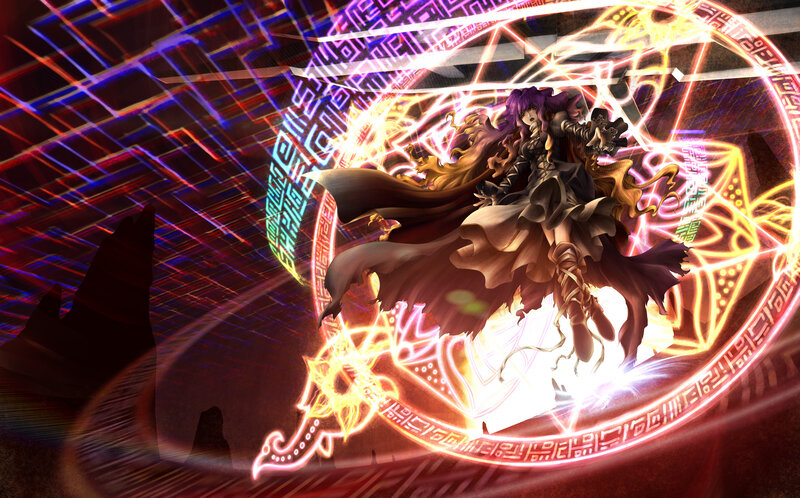 Purple-haired Character Casting Spell