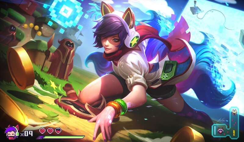 Purple-haired Character in Game