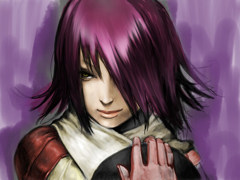 purple-haired character portrait