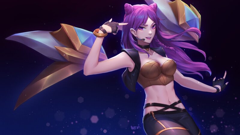 Purple-haired Character — Purple, Dramatic, Night, Digital Art