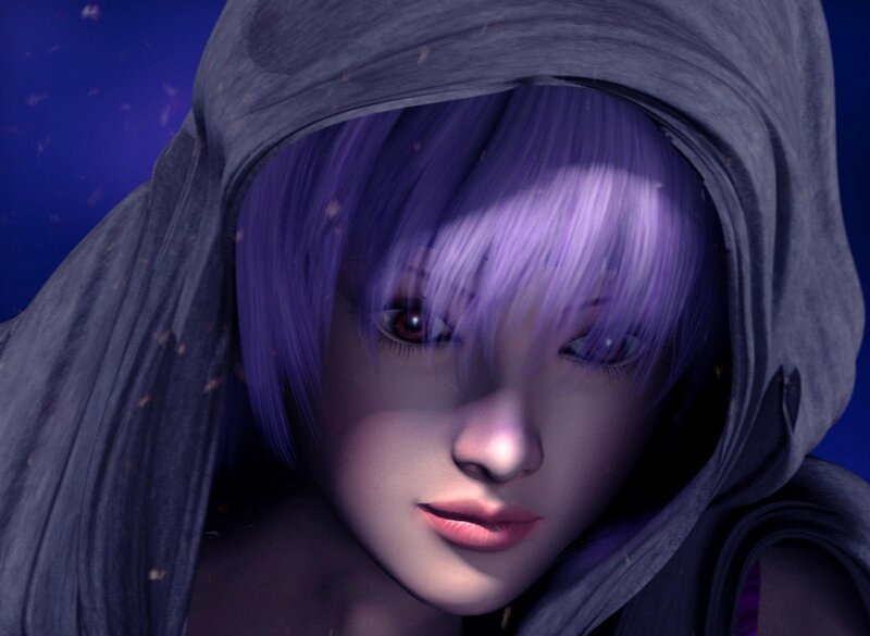 Purple-haired Character — Purple, Dramatic