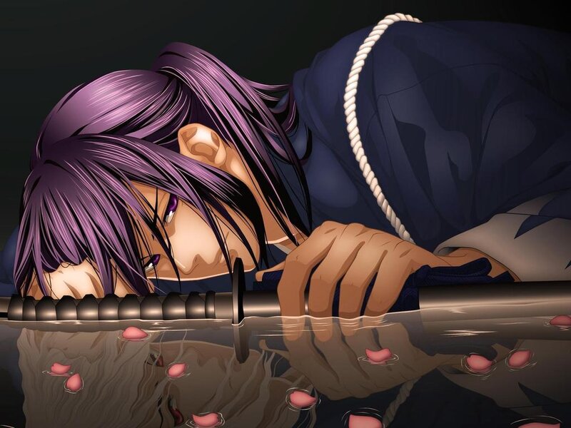 Purple-haired Character with Sword