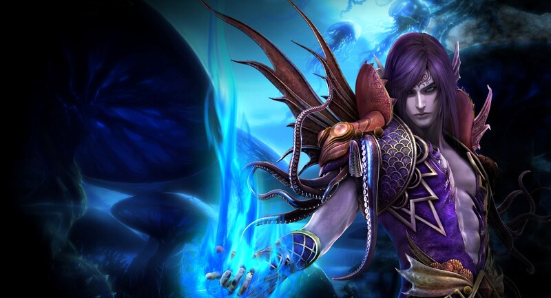 Purple-haired Character with Tentacles