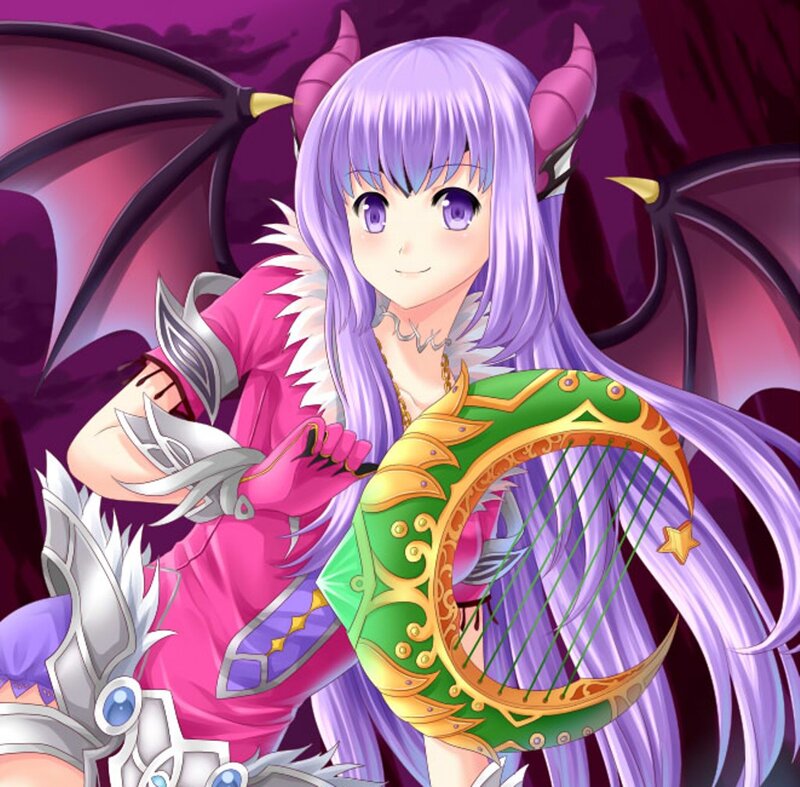 Purple-haired Demon Girl — Purple
