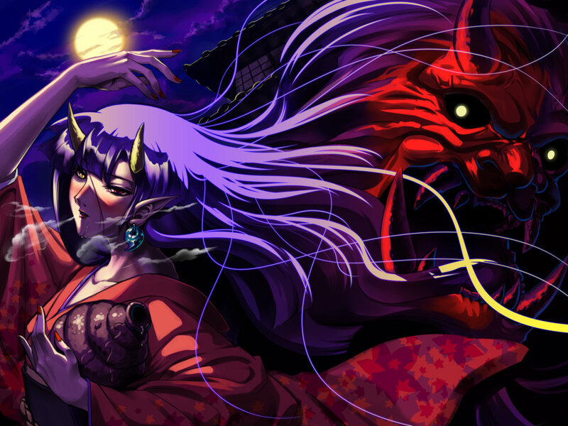 Purple-haired Demon Woman — Purple