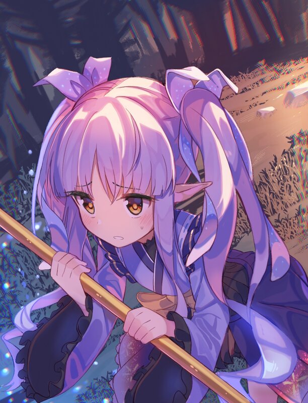 Purple-haired Elf Girl — Purple, Dramatic, Night