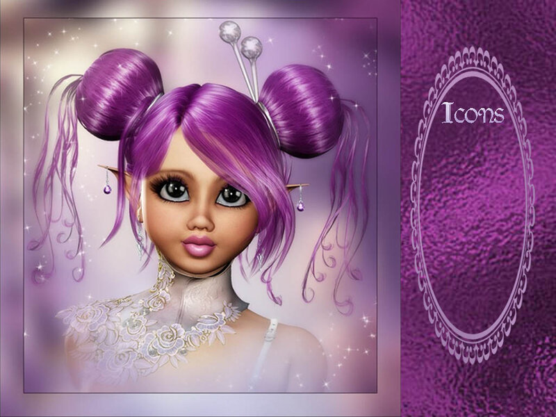 Purple-haired Elf Girl — Purple, Fantasy