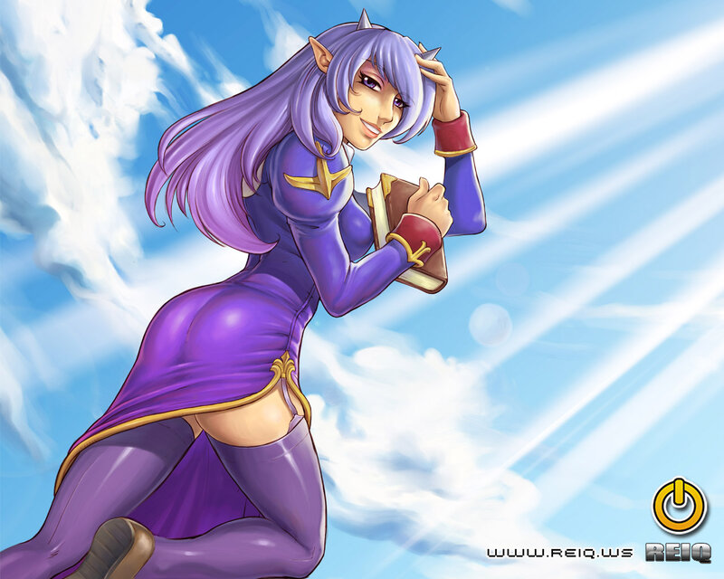 Purple-haired Elf Woman — Purple