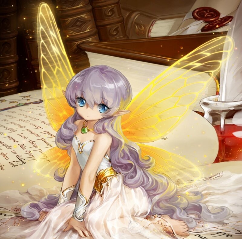 Purple-haired Fairy Girl — White