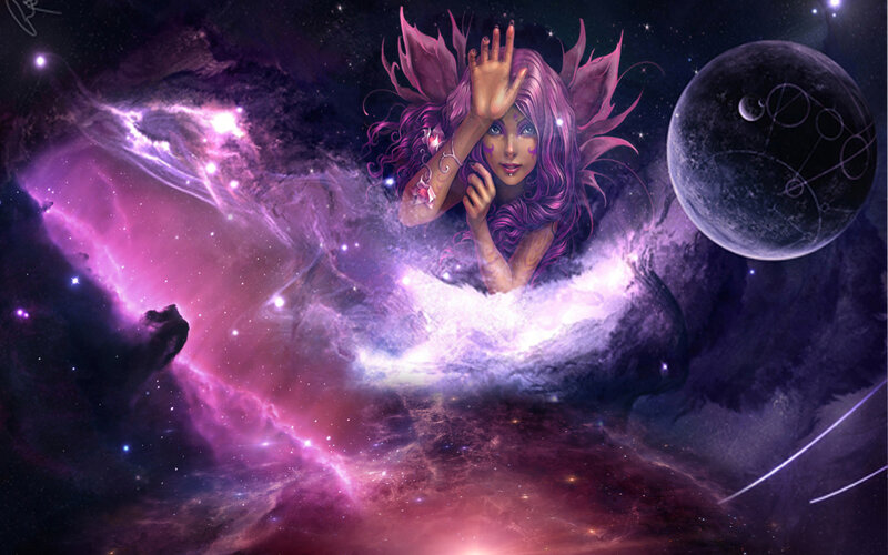 Purple-haired Fairy in Space — Purple