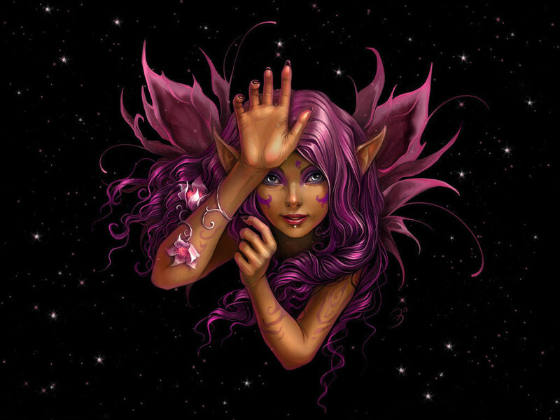 Purple-haired Fairy in Space