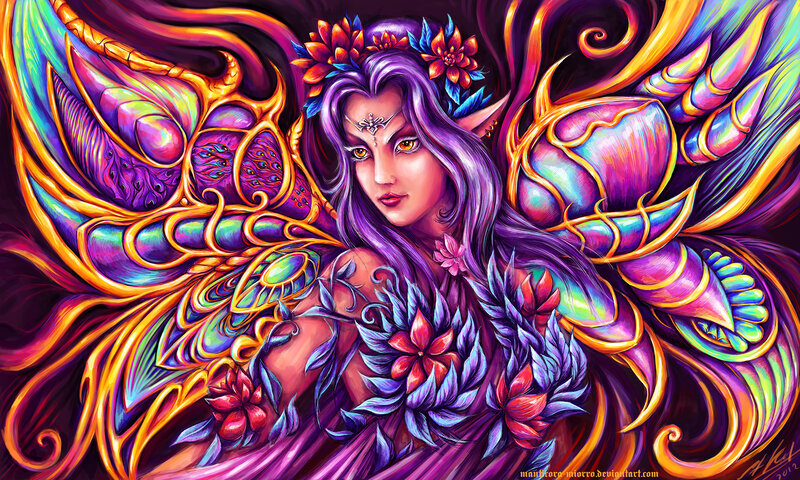 Purple-haired Fairy with Wings — Purple