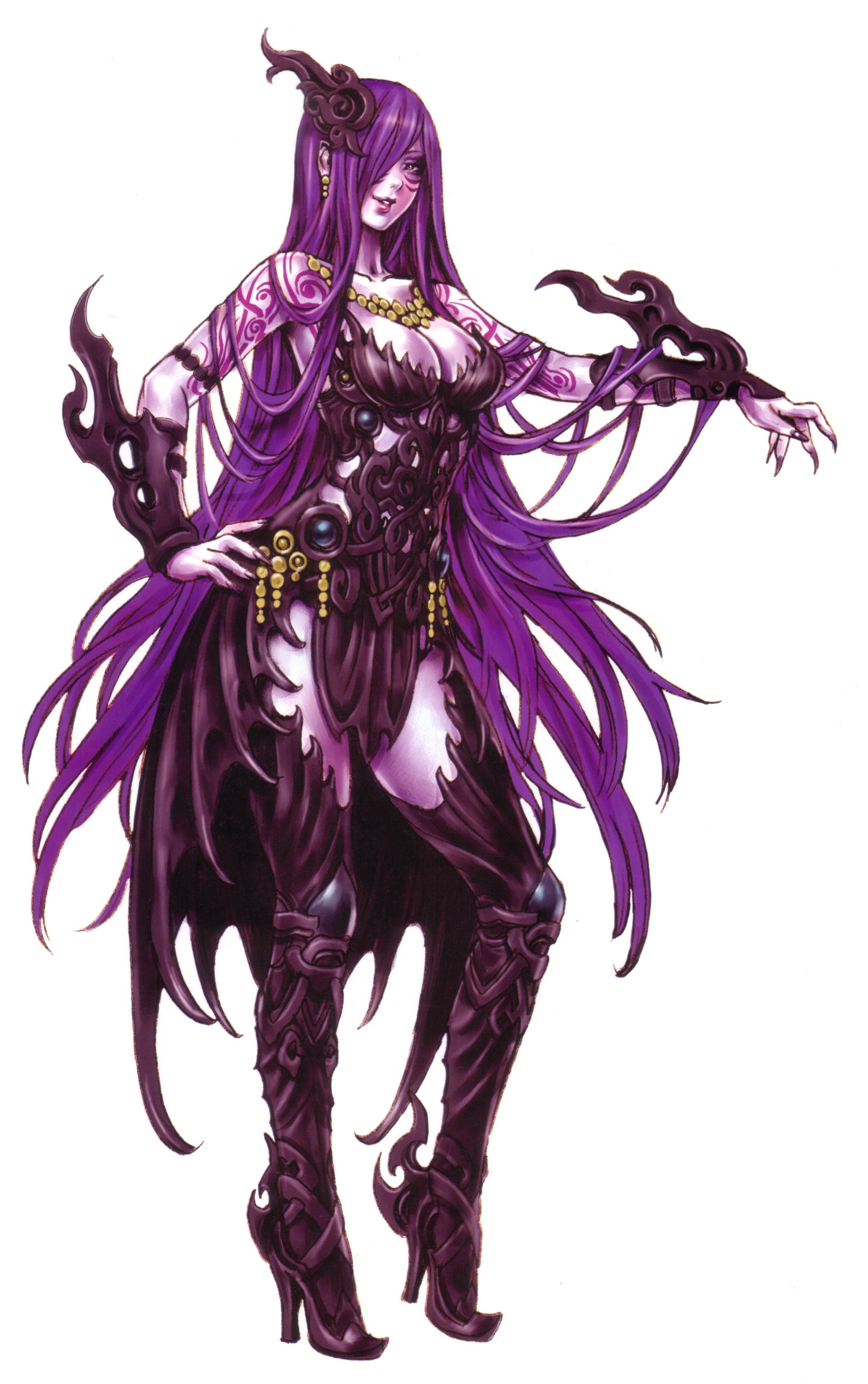 purple-haired fantasy character