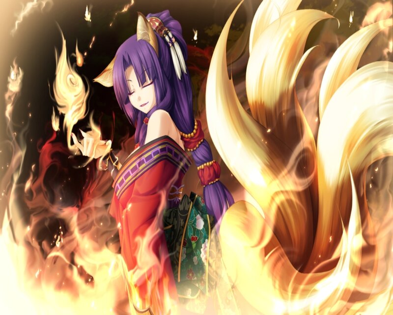 Purple-haired Fox Girl — Purple, Dramatic