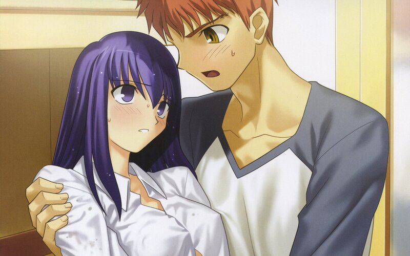 Purple-haired Girl and Red-haired Boy