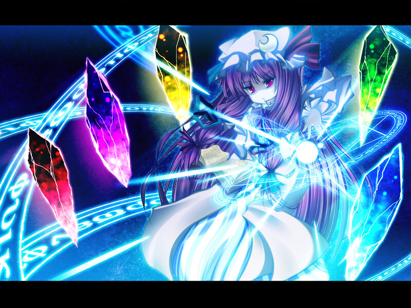 Purple-haired Girl Casting Spell — Blue