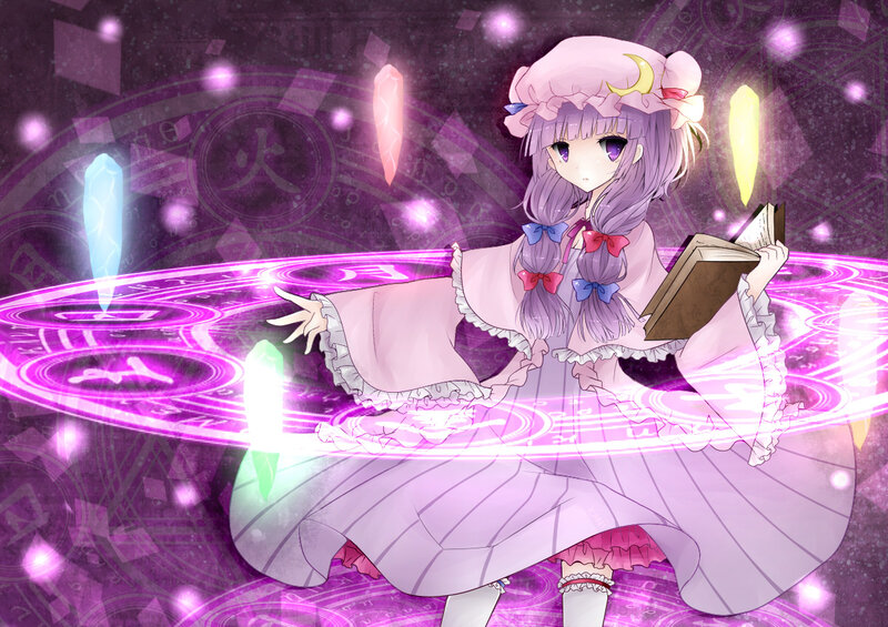Purple-haired Girl Casting Spell — Purple, Magical