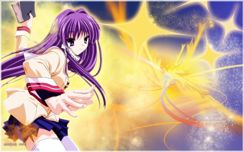 Purple-haired Girl Casting Spell